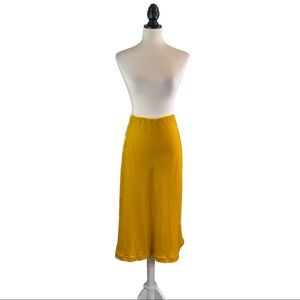 Anthropologie Yellow Midi Skirt